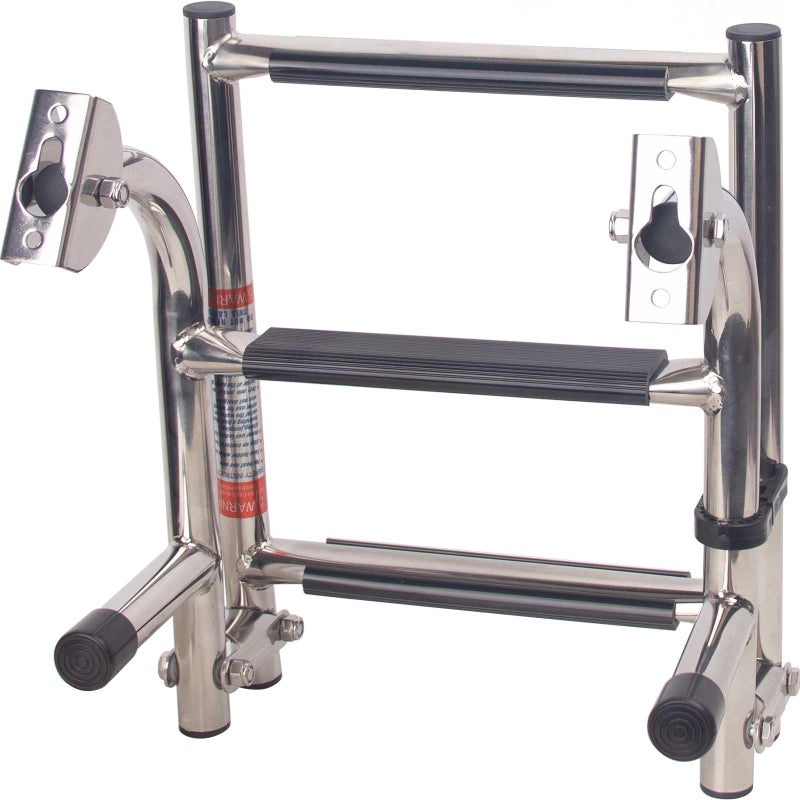 Mojiate Folding 4 Steps Boat Ladder Stainless Steel Marine Pontoon 2+2 Step for Marine Boat Yacht - Image 4